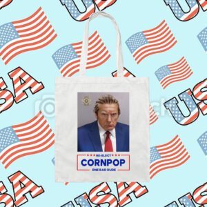 Donald Trump Mugshot Re-Elect Cornpop One Bad Dude Pillow