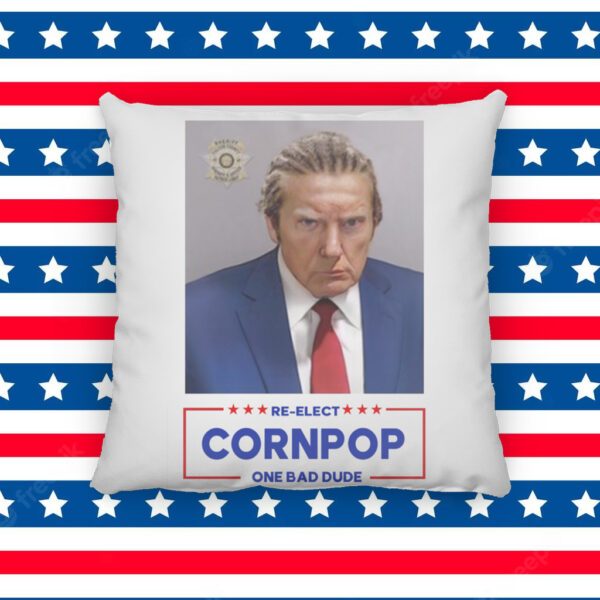 Donald Trump Mugshot Re-Elect Cornpop One Bad Dude Tote Bag