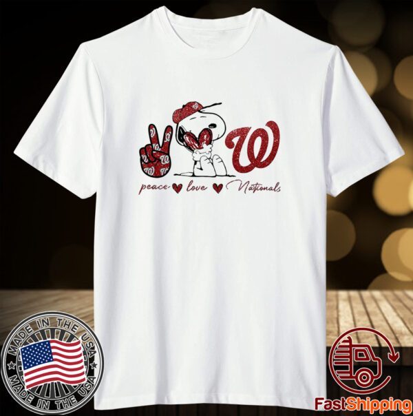 Washington Nationals Peace Love Nationals Snoopy 2023 Shirt