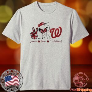 Washington Nationals Peace Love Nationals Snoopy 2023 Shirt