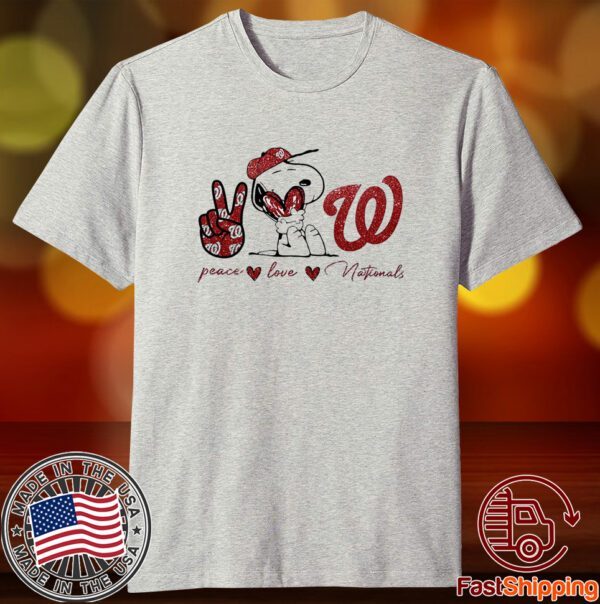 Washington Nationals Peace Love Nationals Snoopy 2023 Shirt