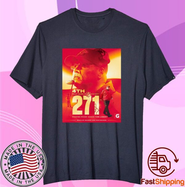 4th Most Wings In Nfl History 271 Passing Coach Tom Landry Tee Shirt