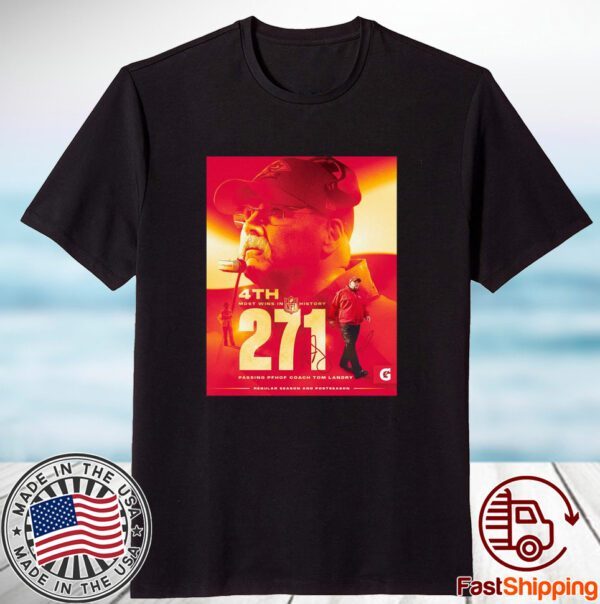 4th Most Wings In Nfl History 271 Passing Coach Tom Landry Tee Shirt