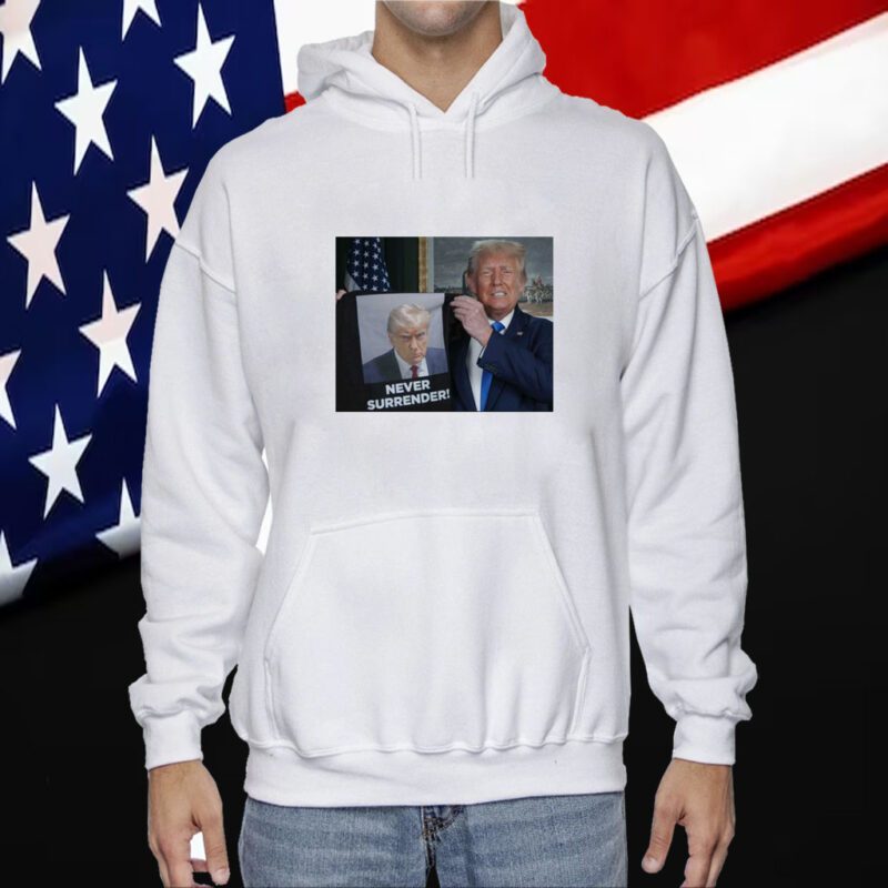 Donald Trump Mugshot Never Surrender Trump Shows Off 2024 T-Shirt