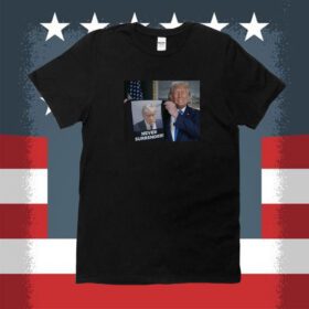 Trump Shows Off Trump Mugshot Never Surrender Tee Shirt