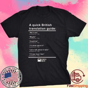 A Quick British Translations Guide Tee Shirt
