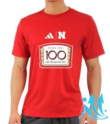 Nebraska Huskers Adidas Memorial Stadium 100th Anniversary Sideline Strategy Fresh Tee Shirt