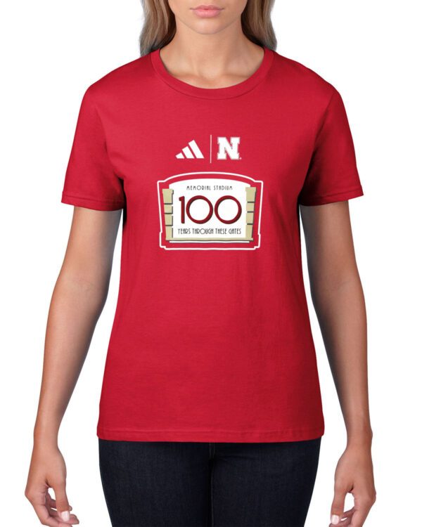 Nebraska Huskers Adidas Memorial Stadium 100th Anniversary Sideline Strategy Fresh Tee Shirt