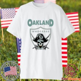Oakland Who Cares 8 Raiders Skull Tee Shirt