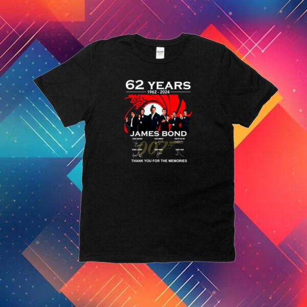 62 Years 1962 – 2024 James Bond Thank You For The Memories Shirt