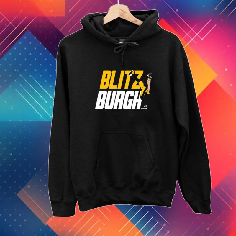 Aj Burnett Wearing Blitz Burgh Shirt