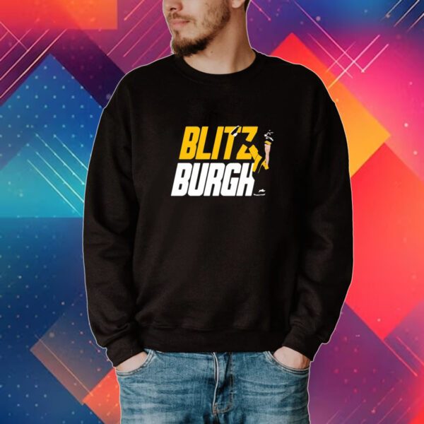 Aj Burnett Wearing Blitz Burgh Shirt