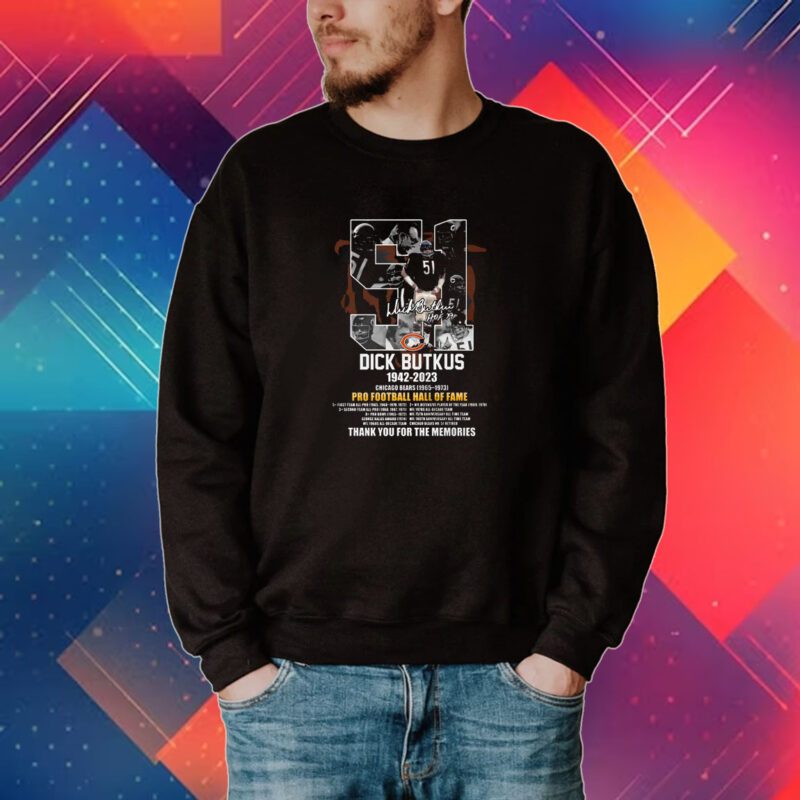 Dick Butkus 1942 – 2023 Chicago Bears 1965 – 1973 Pro Football Hall Of Fame Tee Shirt