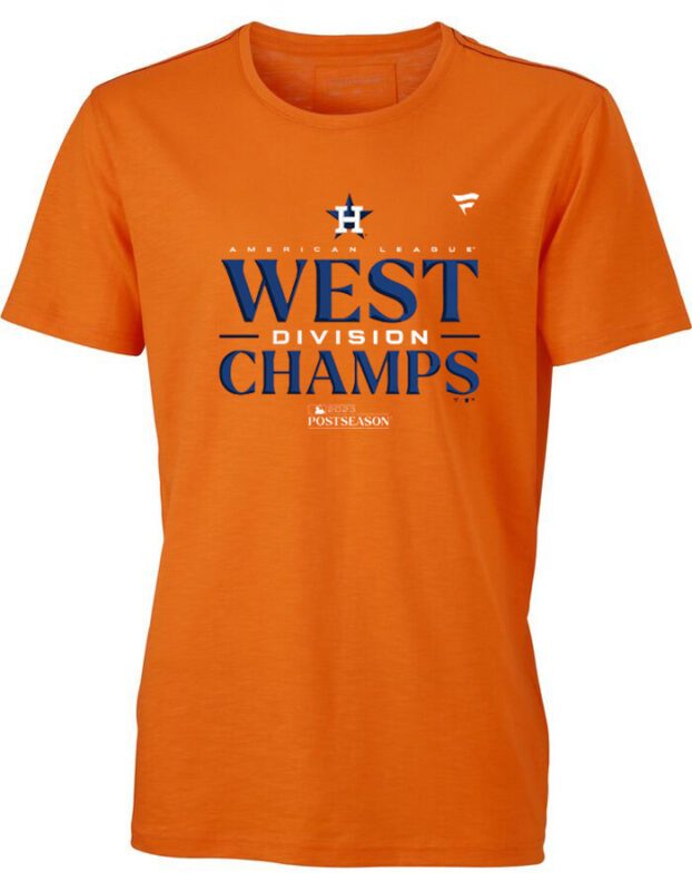 Men's Fanatics Branded Orange Houston Astros 2023 Al West Division Champions Locker Room T-Shirt
