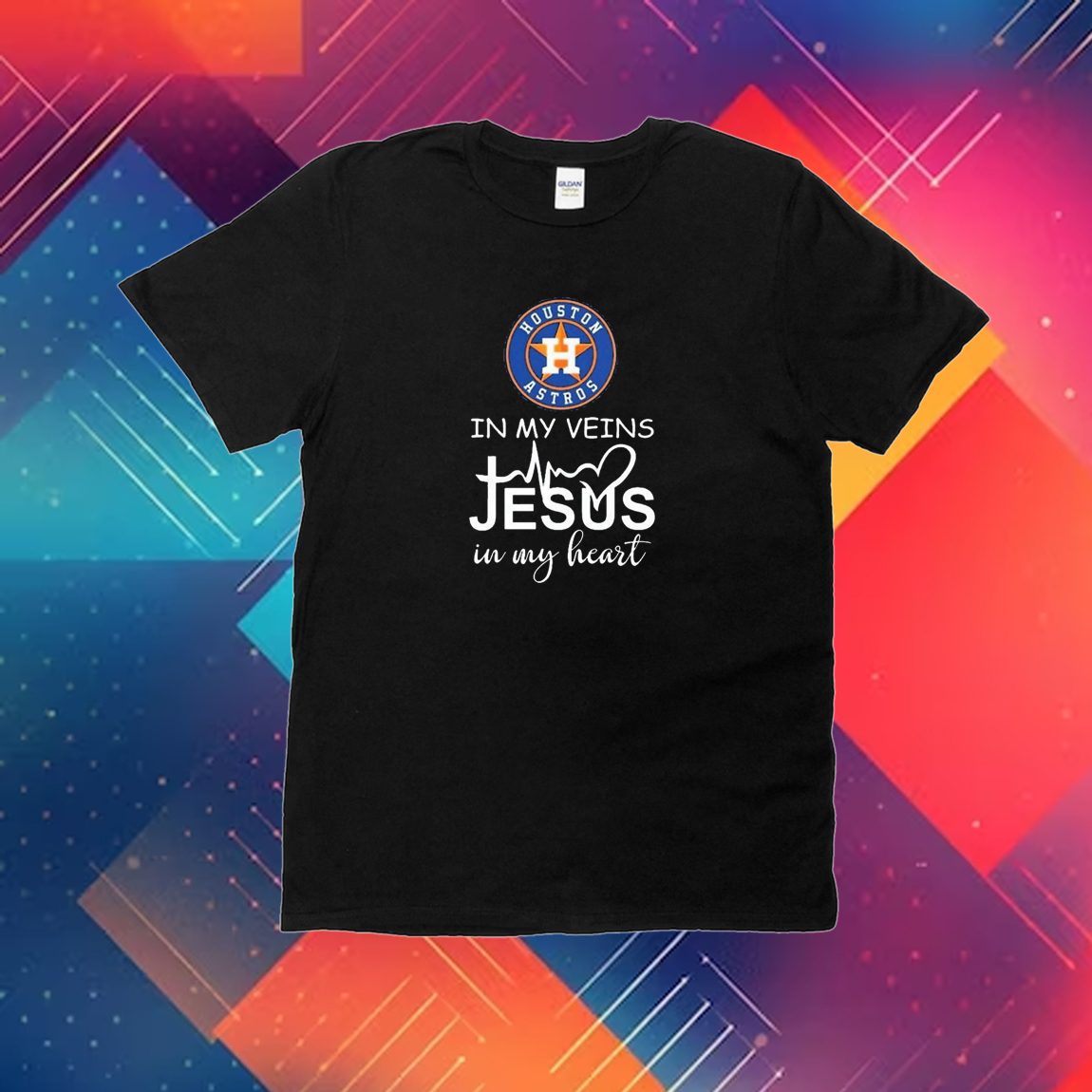 Houston astros october in my veins Jesus in my heart 2023 T-Shirt -  HollyTees