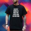 I Respect Women So Much That I Never Have Sex With Them Shirt