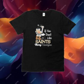 Santa Butt If you don't like New Orleans Saints merry kissmyass christmas T-Shirt