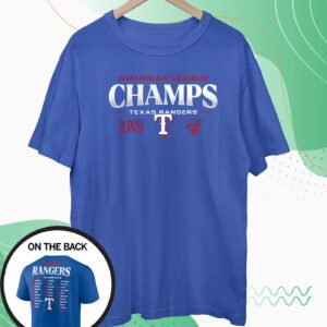 Texas Rangers Fanatics Branded 2023 American League Champions Roster Tshirt