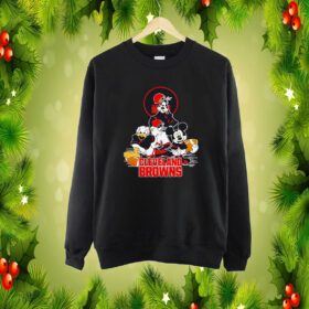 Cleveland Browns Mickey Mouse Donald Duck Goofy Football Nfl SweatShirt