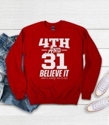 Crimson Alabama Crimson Tide vs. Auburn Tigers Iron Bowl 4th & 31 Sweatshirt