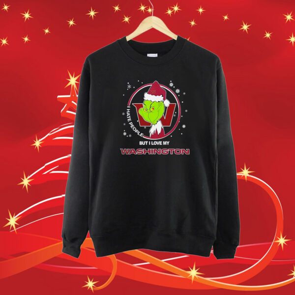 Grinch Santa I Hate People But I Love My Washington Commanders SweatShirt