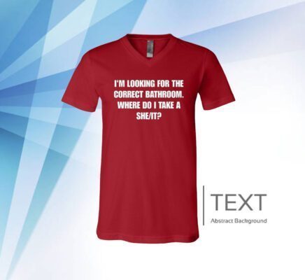 I'm Looking For The Correct Bathroom Where Do I Take A She It Merch Merch V-Neck Shirt
