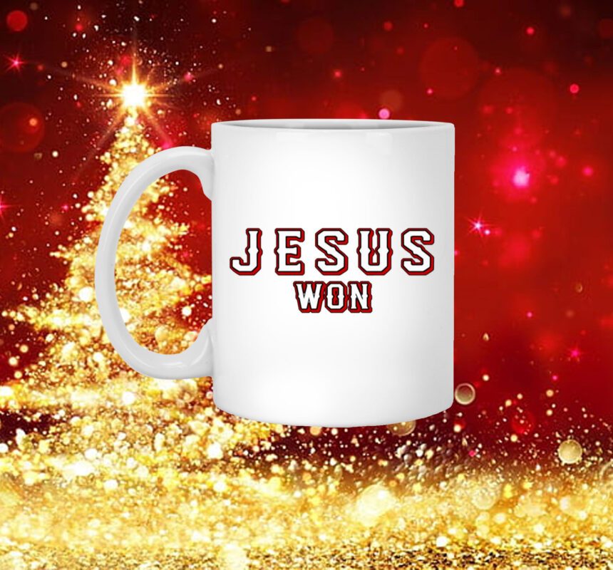 Jesus Won Rangers White Mug