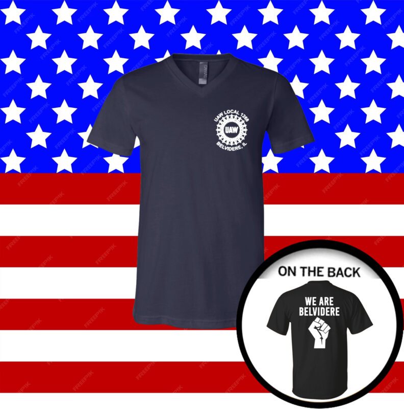 Joe Biden Uaw Local 1268 Belvidere IL V-Neck Shirts