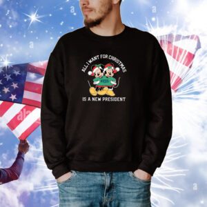 Mickey And Minnie Mouse All I Want For Christmas Is A New President Hoodie Shirts