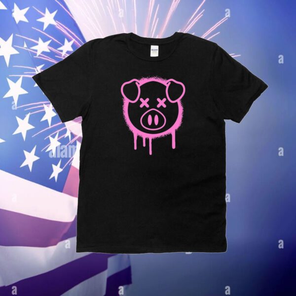 Spray Paint Pig Black Hoodie Shirt