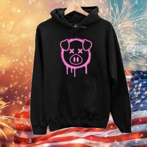 Spray Paint Pig Black Hoodie Shirt