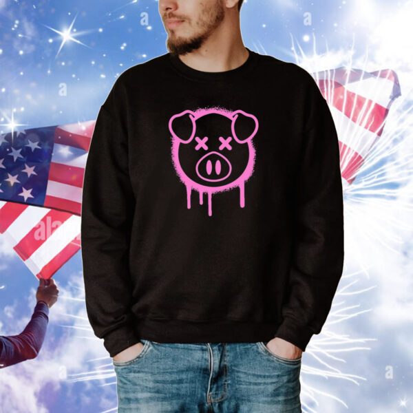 Spray Paint Pig Black Hoodie Shirt