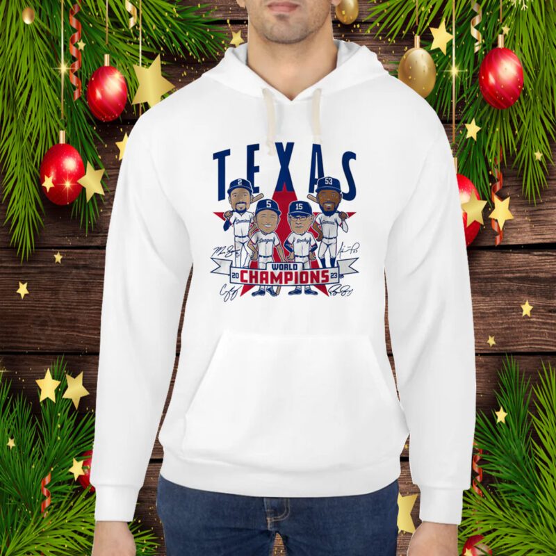 Texas Baseball: World Champions Caricatures Hoodie Shirts