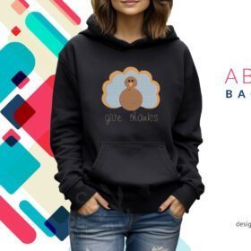 Thanksgiving Give Thanks Printed Casual SweatShirt