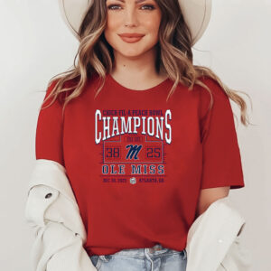 Ole Miss Rebels 2023 Peach Bowl Champions Score T-Shirt