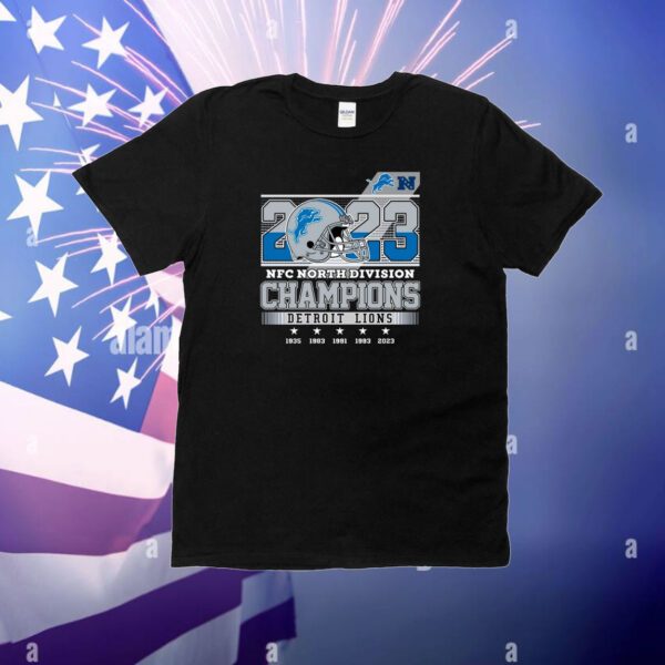 2023 NFC North Division Champions Detroit Lions T-Shirt