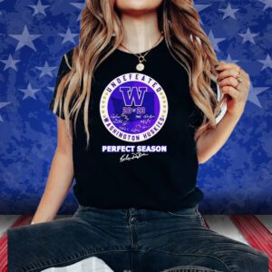 Washington Huskies 2023 Undefeated Perfect Season Signatures T-Shirt