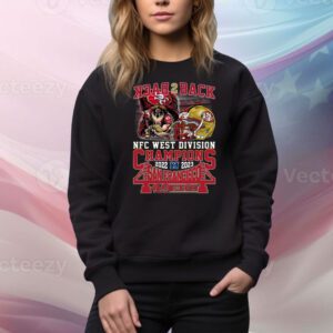 Back To Back NFC West Division Champions 2022 – 2023 San Francisco 49ers Hoodie Tee Shirt
