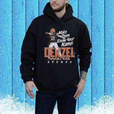 Browns Denzel Ward Signature Hoodie Shirt