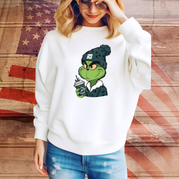 Grinch Boujee Philadelphia Christmas, Grinch Leopard Eagles SweatShirt