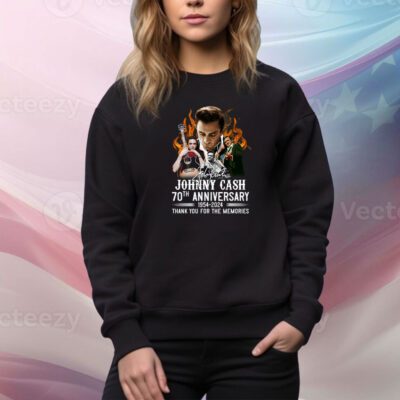 Johnny Cash 70th Anniversary 1954-2024 Thank You For The Memories SweatShirt