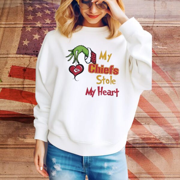 Merry Christmas Grinch NFL Kansas City Chiefs Team Stole My Heart SweatShirts