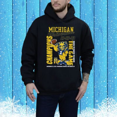 Michigan Wolverines 21-22-23 Back To Back To Back The Game Champions November 25, 2023 Michigan Stadium, Ann Arbor, Mi Sweater