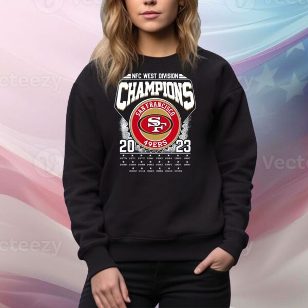 NFC West Division Champions 2023 San Francisco 49ers Hoodie Tee Shirts