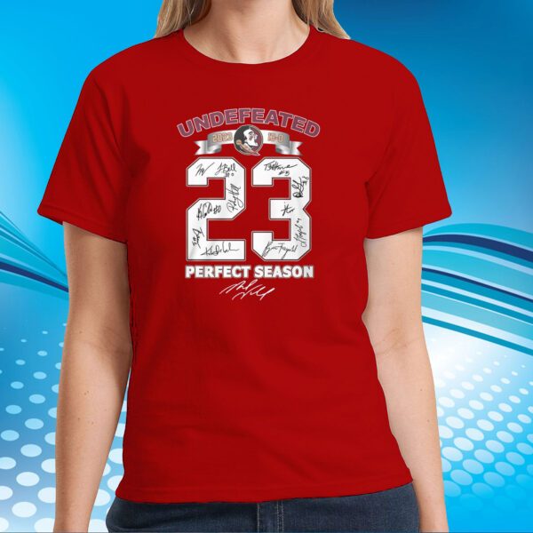 Seminoles Undefeated 2023 Perfect Season Signature T-Shirts