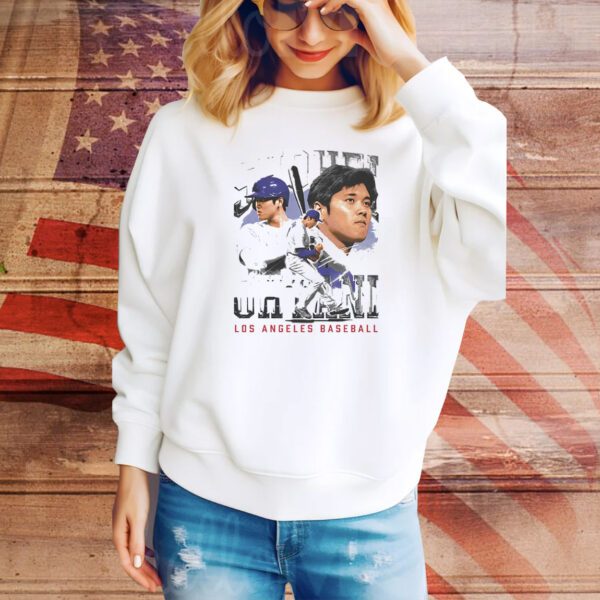 Shohei Ohtani Los Angeles D Vintage Wht SweatShirt