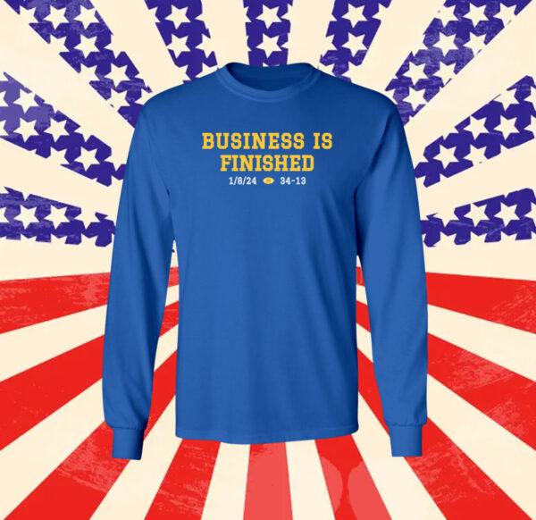 Business Is Finished Michigan 2023 National Champions V-neck Tee Shirts