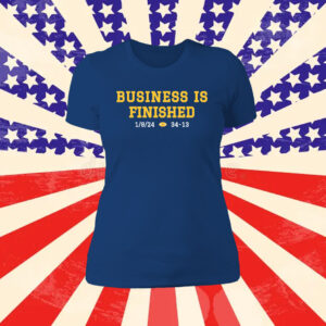 Business Is Finished Michigan 2023 National Champions V-neck Tee TShirt