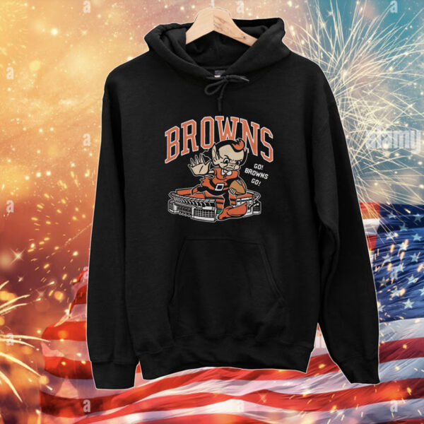 Cleveland Browns Brownie Stiff Arm Stadium T-Shirts