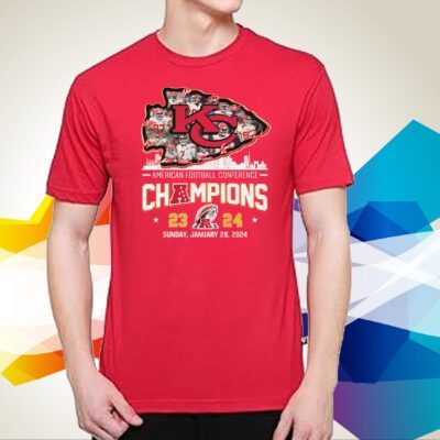 Kansas City Chiefs American Football Conference Champions 23 24 Sunday, January 28, 2024 T-Shirt